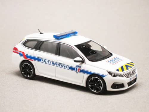 Peugeot 308 SW 2018 Police Municipale avec striping (Norev) 1/43e